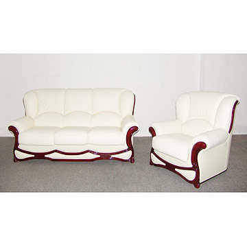 Double foam leather sofa 